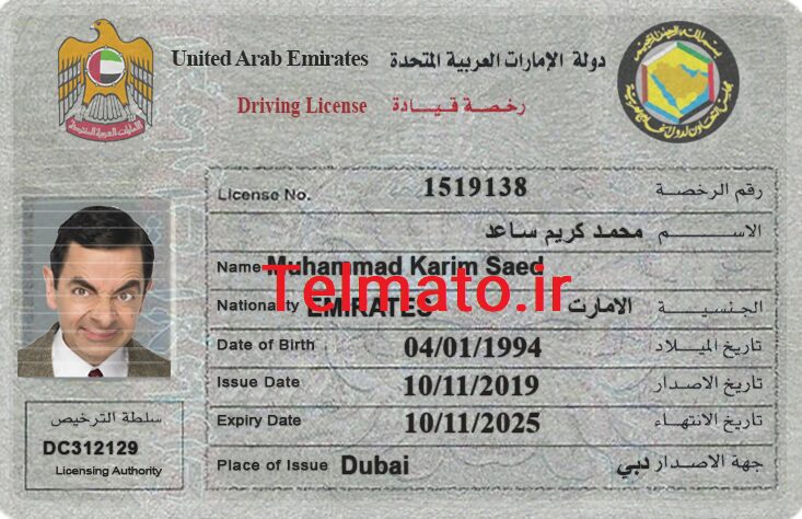 گواهینامه رانندگی لایه باز امارات برای بایننس وریفای