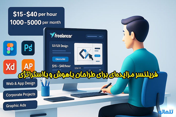 کسب درامد دلاری و طراحی گرافیک در فریلنسر | Earning dollars and graphic design on freelancer.com | تلماتو