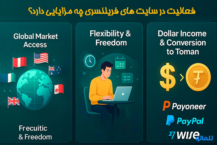 مزایای سایت های فریلنسری خارجی برای ایرانیان | تلماتو