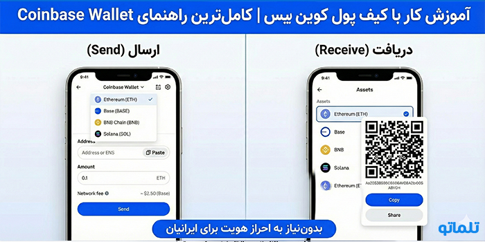 آموزش کار با کیف پول کوین بیس | کامل‌ترین راهنمای Coinbase Wallet - تلماتو