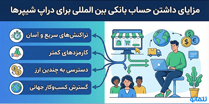 مزایای داشتن حساب بانکی بین المللی برای دراپ شیپرها