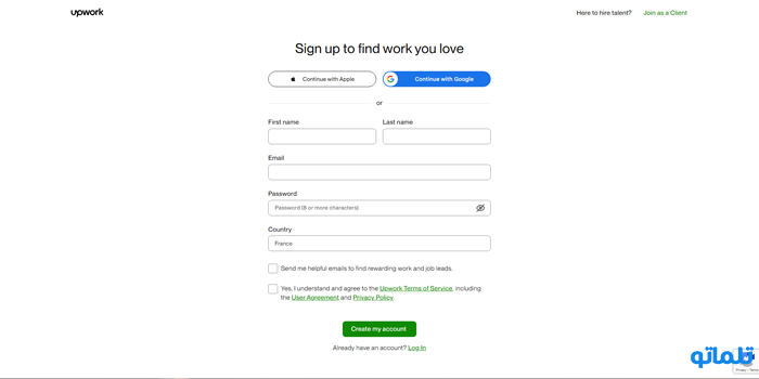 آموزش ثبت نام در سایت Upwork (Upwork Sign Up)