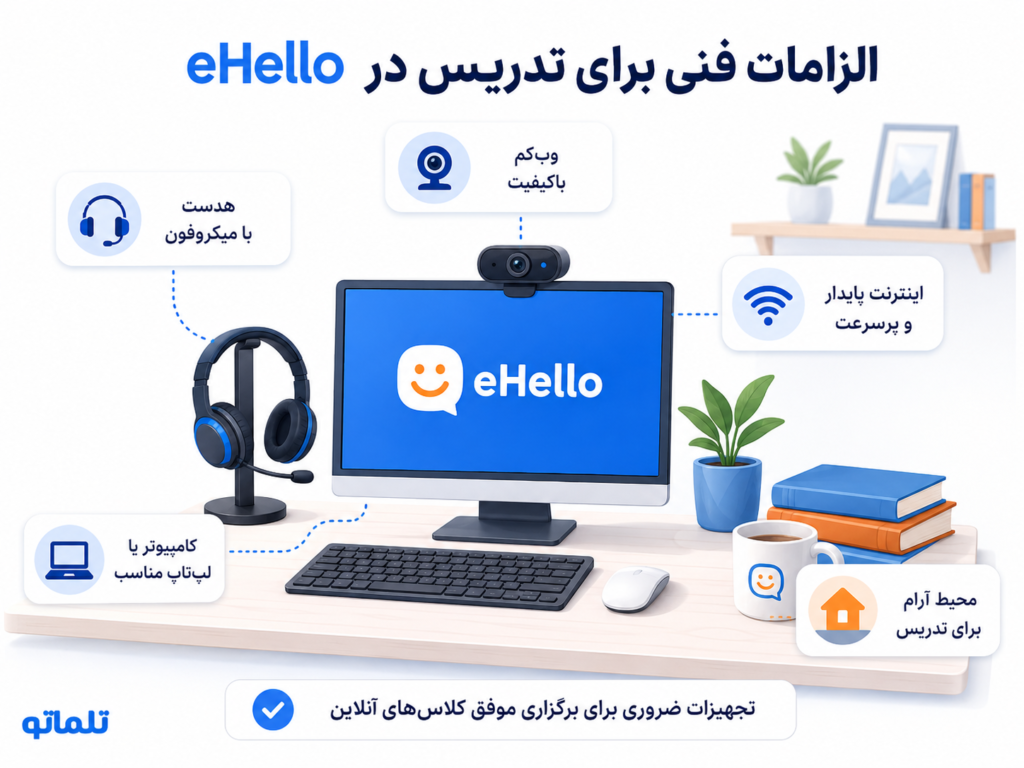 جهیزات فنی لازم برای تدریس در eHello