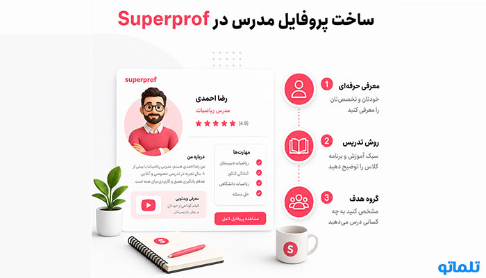 ساخت پروفایل مدرس در Superprof | Superprof برای مدرسان ایرانی | تلماتو
